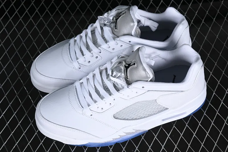 All categories Air Jordan Jordan series basketball shoes Air Jordan 5 Air Jordan 5 Low "White Silver" AJ5 Joe 5 white silver low-top casual sneakers 819172-122